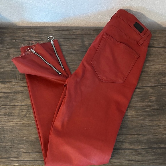 PAIGE Pants - PAIGE hoxton ankle peg red pants size waist 27